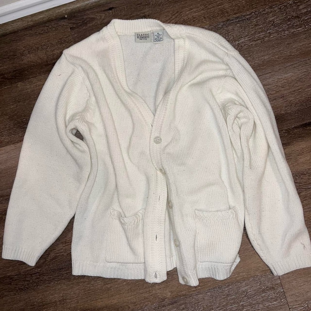 White Cardigan Sweater